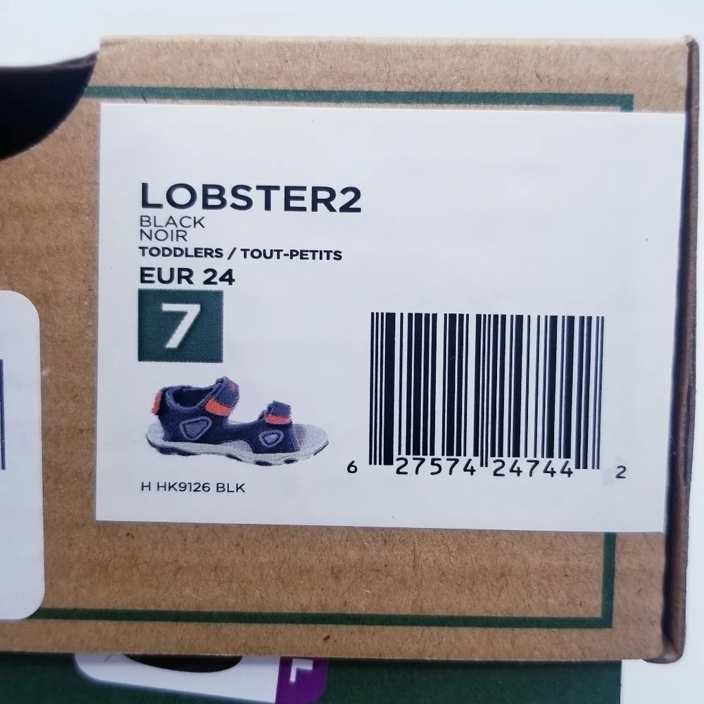 Kamik Lobster2 Black & Red Toddler Sandals size 7 NWT